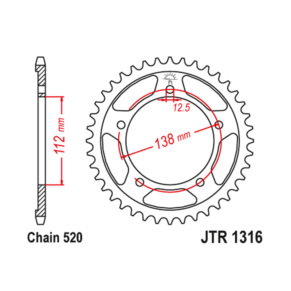 4793bee0-bbf4-496d-a238-167824815a3c.jpg Lančanik zadnji JT JTR1316-39 (520) 39 zuba - Slika 1