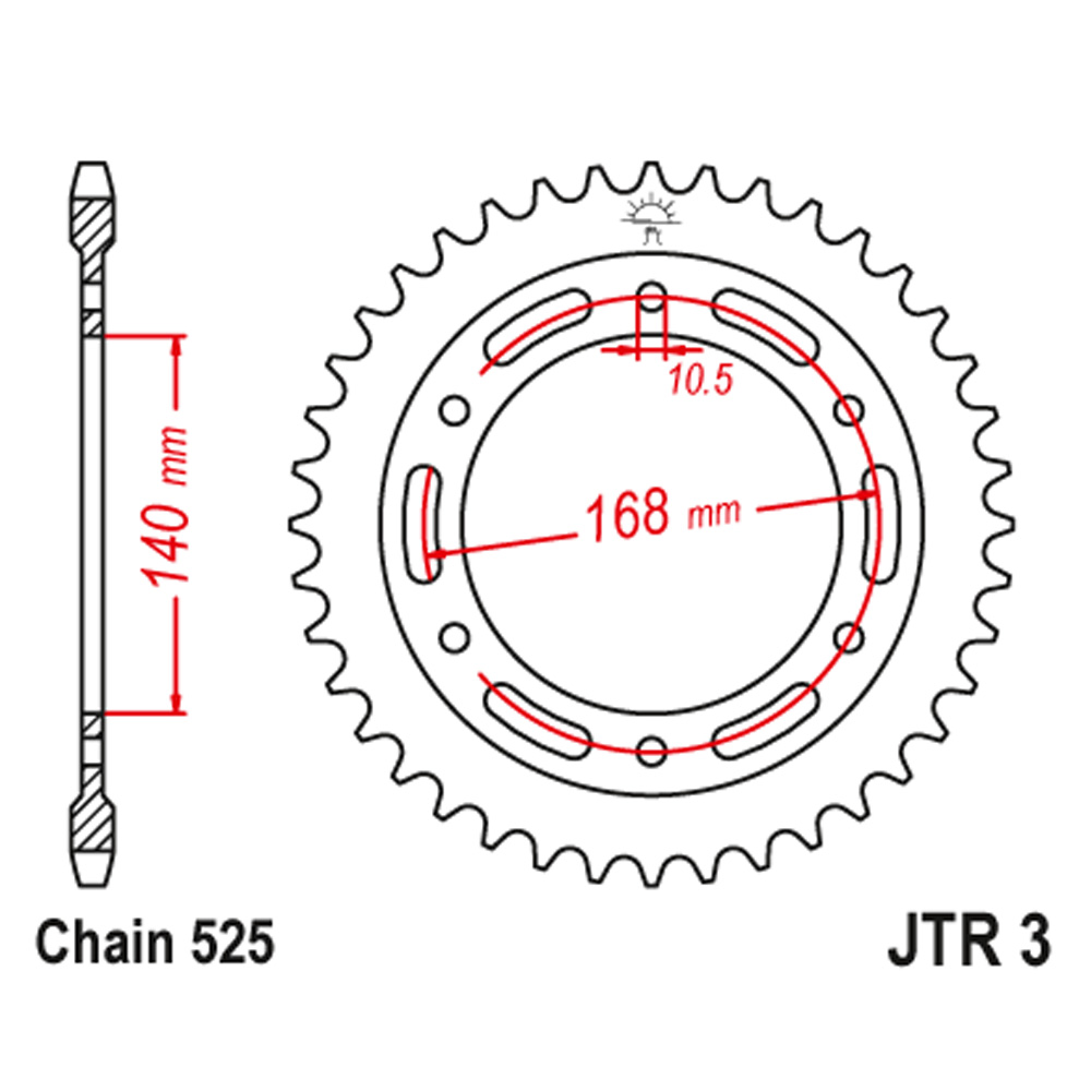 47cb9668-65b4-46ea-9045-81f3db3516d4.jpg Lančanik zadnji JT JTR3-47 (525) 47 zuba - Slika 1