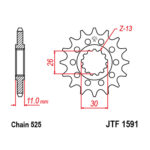 Lančanik prednji JT JTF1591-15 (525) 15 zuba