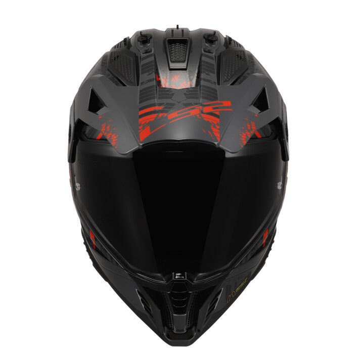 Kaciga LS2 Enduro MX702 PIONEER II CRAZY mat crno crvena - Slika 4