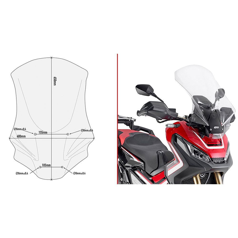 4dab7da5-d2aa-497a-8f04-b78c2cdf4929.jpg Vizir providni povišeni GIVI Honda X-ADV 750 (17-20) D1156ST - Slika 1