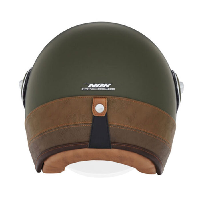 Kaciga NOX HERITAGE PREMIUM kaki sa braon kožom - Slika 3