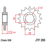 Lančanik prednji JT JTF277-13 (428) 13 zuba Daytona 50 - Slika 2
