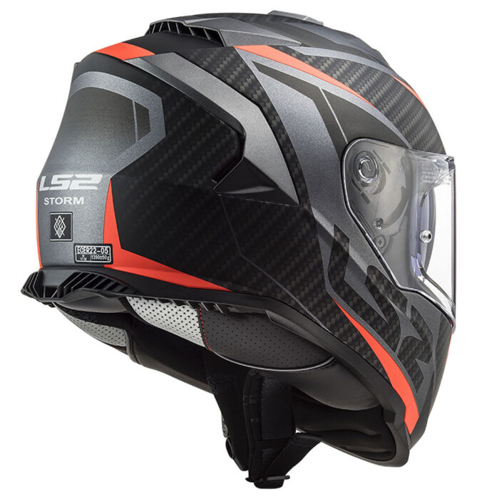 Kaciga LS2 Full Face FF800 STORM II RACER mat titanium narandžasta sa naočarima - Slika 2