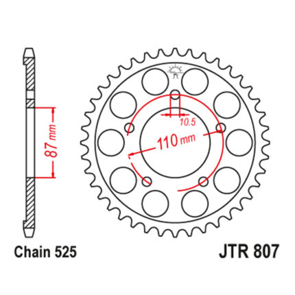 Lančanik zadnji JT JTR807-48-50-29008 (525) 48 zuba