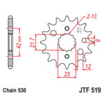Lančanik prednji JT  JTF519-15-50-35021 (50)15 zuba