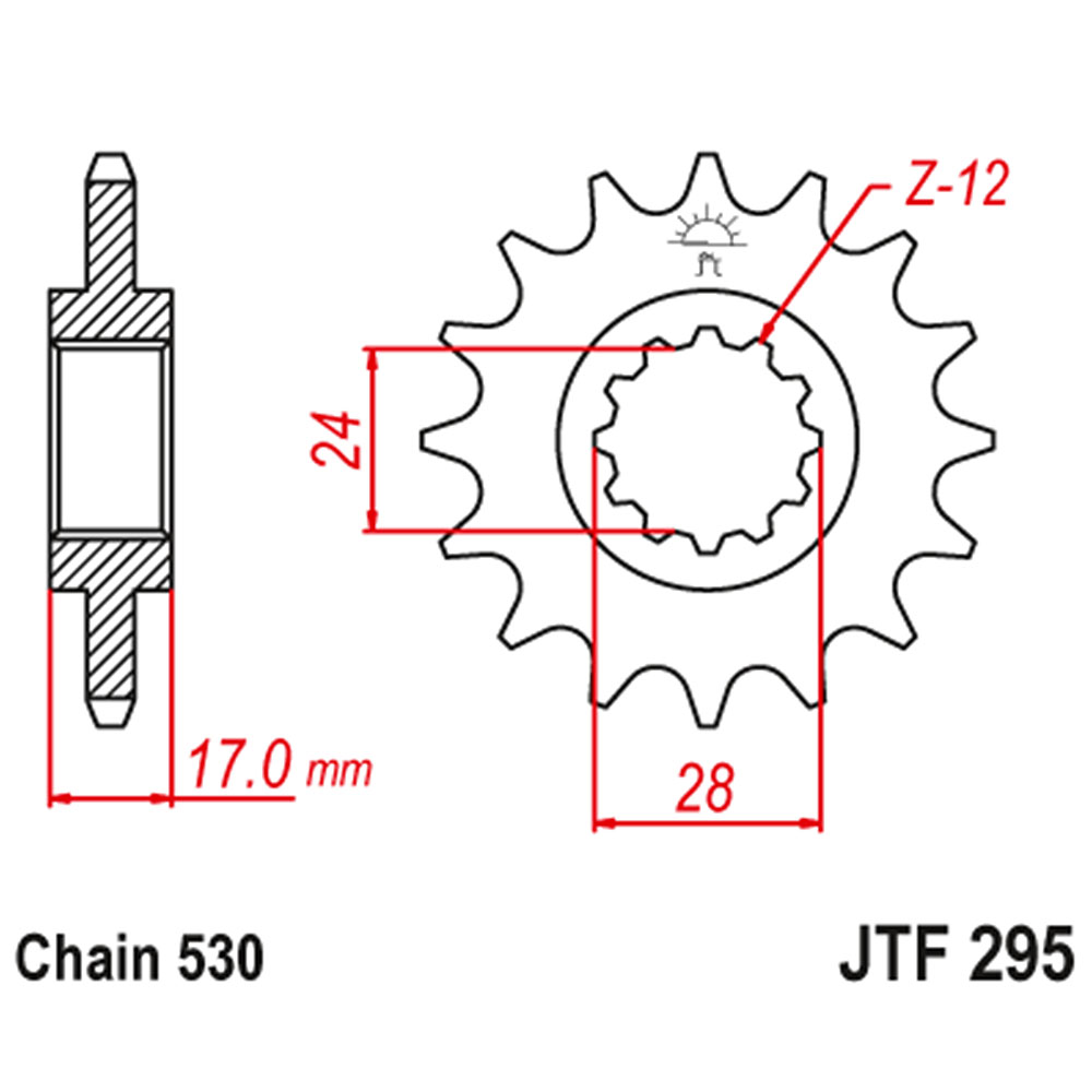 547d8710-a221-4152-a24b-4e481d5da4a5.jpg Lančanik prednji JT JTF295-15RB-50-35018 (50)15 zuba - Slika 1