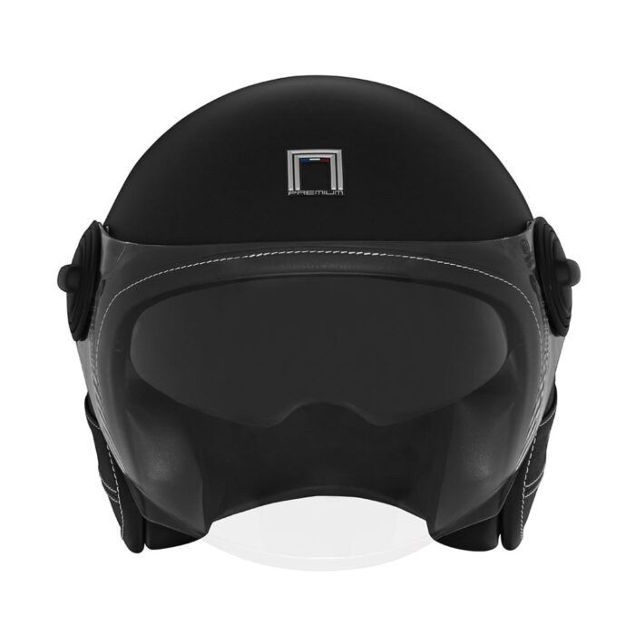 Kaciga NOX HERITAGE PREMIUM crna sa crnom kožom - Slika 3