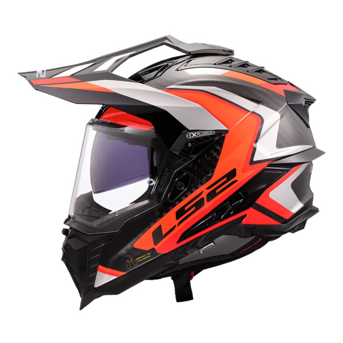 Kaciga LS2 Enduro MX701 EXPLORER CARBON FRONTIER II narandžasta - Slika 2