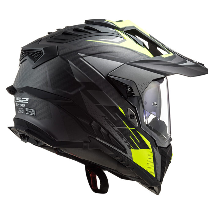 Kaciga LS2 Enduro MX701 EXPLORER FOCUS CARBON mat titanium žuta - Slika 2