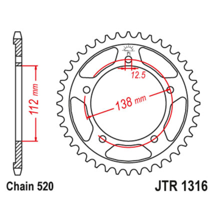 Lančanik zadnji JT  JTR1316-41 (520)41 zub