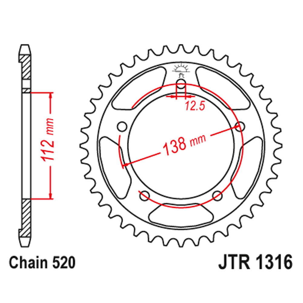5d8fb38a-2752-4935-9749-bce5b126ec74.jpg Lančanik zadnji JT JTR1316-41 (520)41 zub - Slika 1