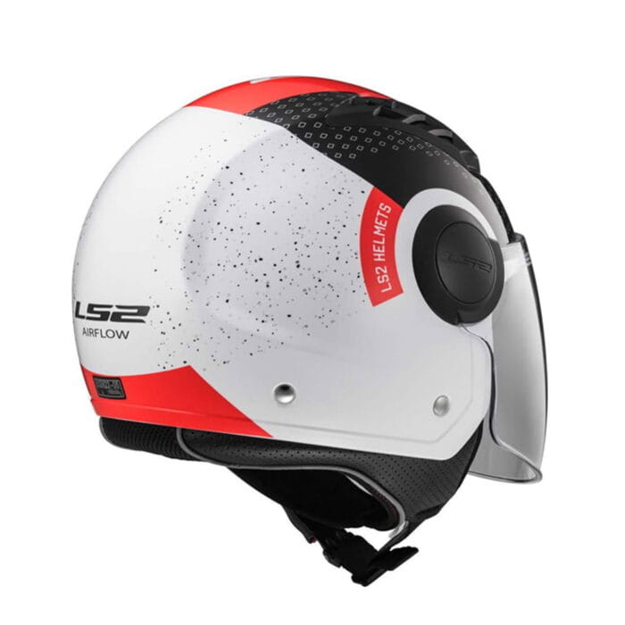 Kaciga LS2 Jet OF562 AIRFLOW CONDOR belo crno crvena - Slika 3