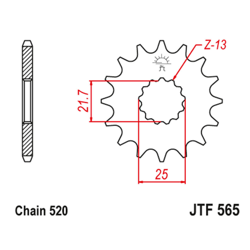 61c3e0ec-42f2-4474-b896-23558f8fa0e2.jpg Lančanik prednji JT JTF565-15-50-32006 (520)15 zuba - Slika 1