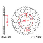 Lančanik zadnji JT  JTR1332-46 (525)46 zuba