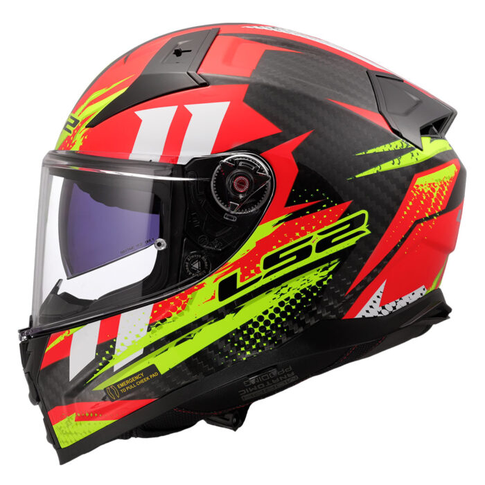 Kaciga LS2 Full Face FF811 VECTOR II CARBON TANTIC crveno žuta - Slika 2