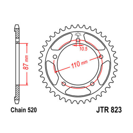 Lančanik zadnji JT  JTR823-46 (520) 46 zuba