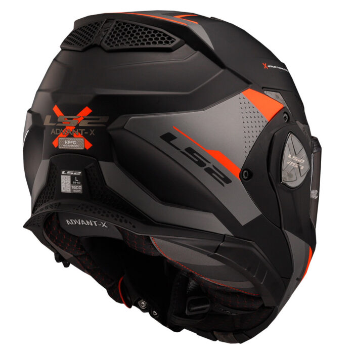 Kaciga LS2 Flip Up FF901 ADVANT X OBLIVION mat crno narandžasta sa naočarima - Slika 3