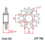 Lančanik prednji JT JTF329-13  (520) 13 zuba - Slika 7