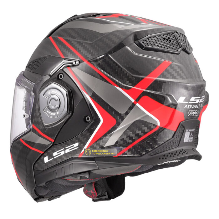 Kaciga LS2 Flip Up FF901 ADVANT X FUTURE II carbon crvena sa naočarima - Slika 3