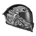 Kaciga NOX EXKLUZIV GOLIATH MAORI Full Face mat crno bela - Slika 2
