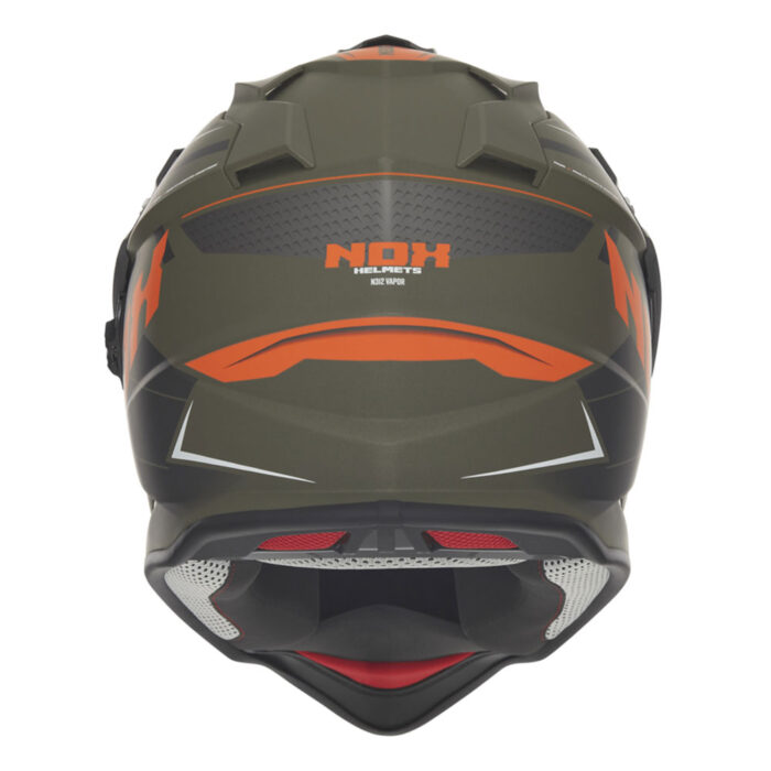 Kaciga NOX Enduro sa vizirom N312 VAPOR KHAKI mat zeleno narandžasta - Slika 3