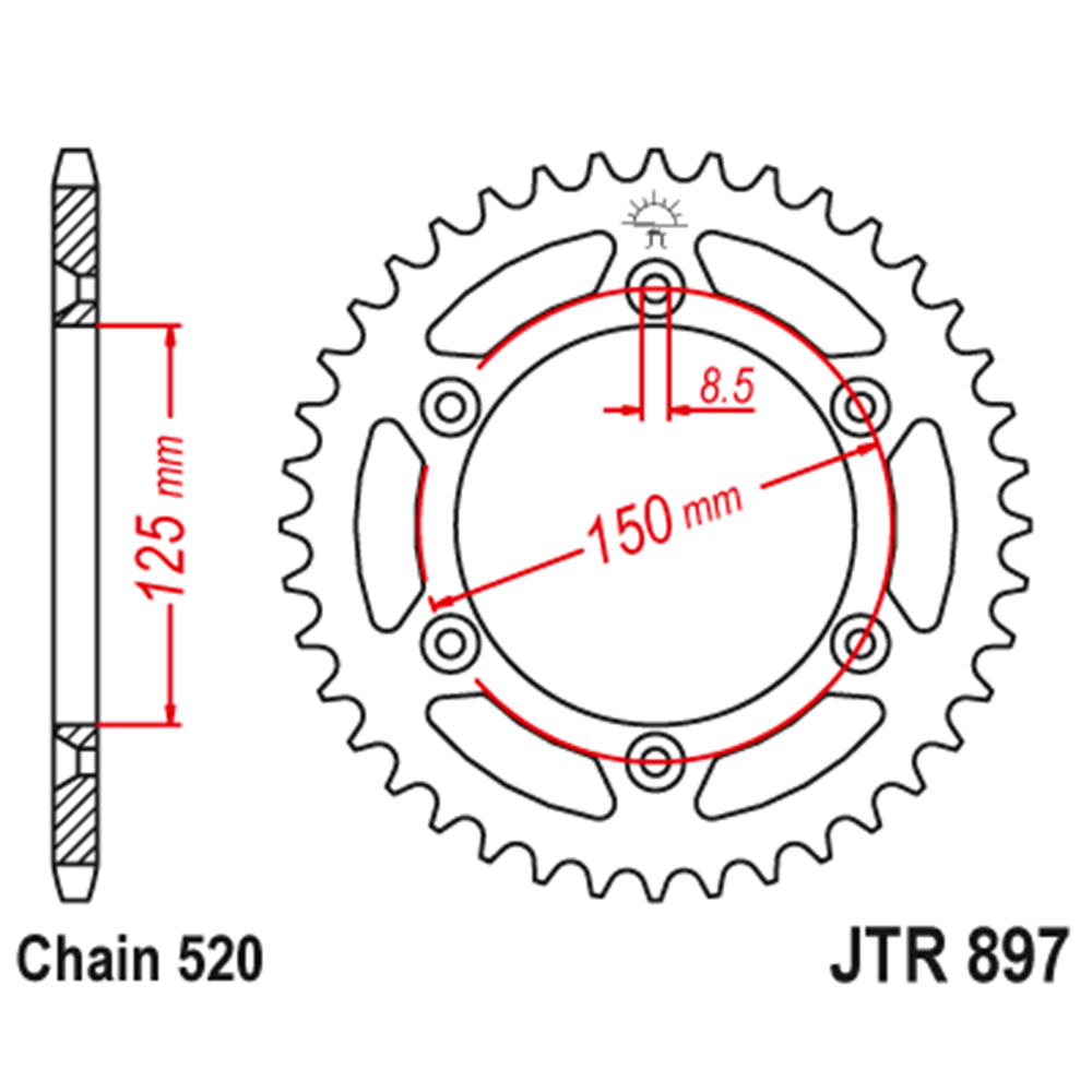728317f6-39ee-45ad-9d19-cdae8c6efa8d.jpg Lančanik zadnji JT JTR897-46-50-32065 (520) 46 zuba - Slika 1
