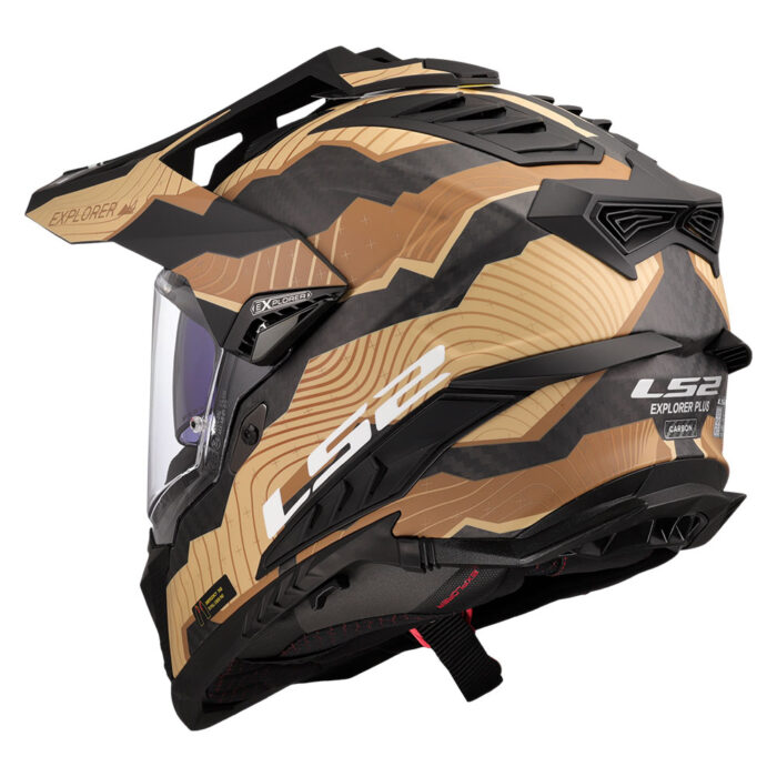 Kaciga LS2 Enduro MX701 EXPLORER CARBON TRICK braon zlatna - Slika 3