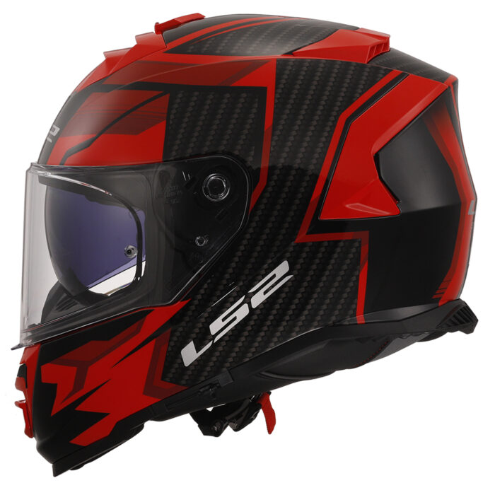 Kaciga LS2 Full Face FF800 STORM II TRACKER crno crvena sa naočarima - Slika 2