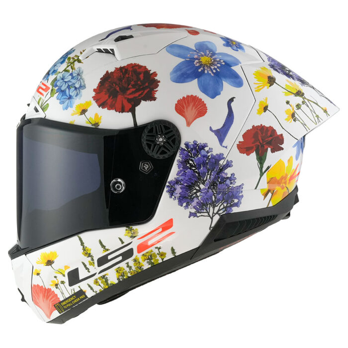 Kaciga LS2 Full Face FF805 THUNDER GP AERO CARBON FLOWERS bela - Slika 2