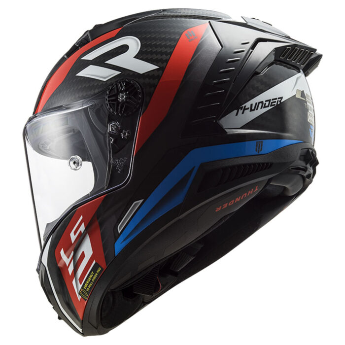 Kaciga LS2 Full Face FF805 THUNDER CARBON SUPRA crveno plava - Slika 4