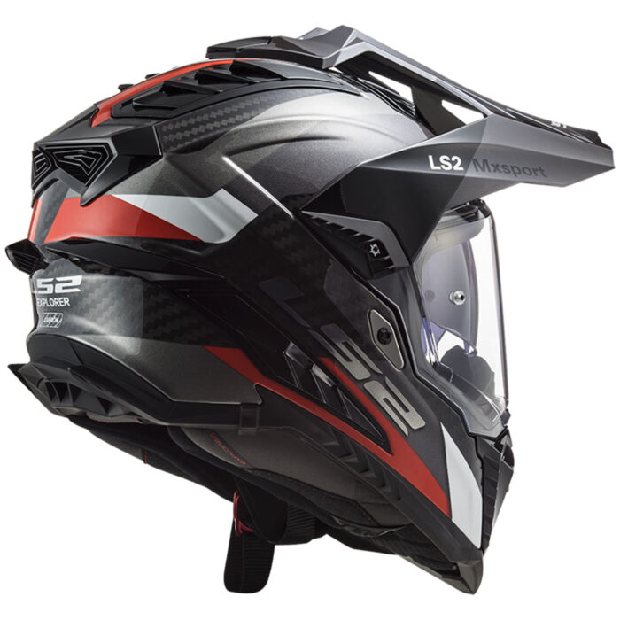 Kaciga LS2 Enduro MX701 EXPLORER FRONTIER CARBON crveno bela - Slika 2