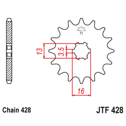 Lančanik prednji JT  JTF428-15 (428)15 zuba