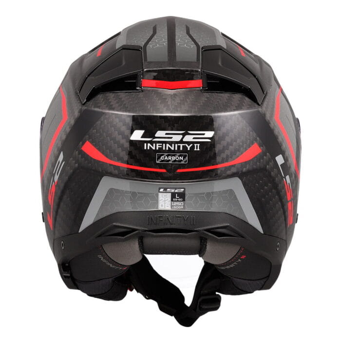 Kaciga LS2 Jet OF603 INFINITY II CARBON URUS crno crvena - Slika 4
