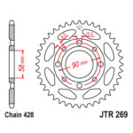 Lančanik zadnji JT JTR269-50-50-15001 (428) 50 zuba Sprint Pulser