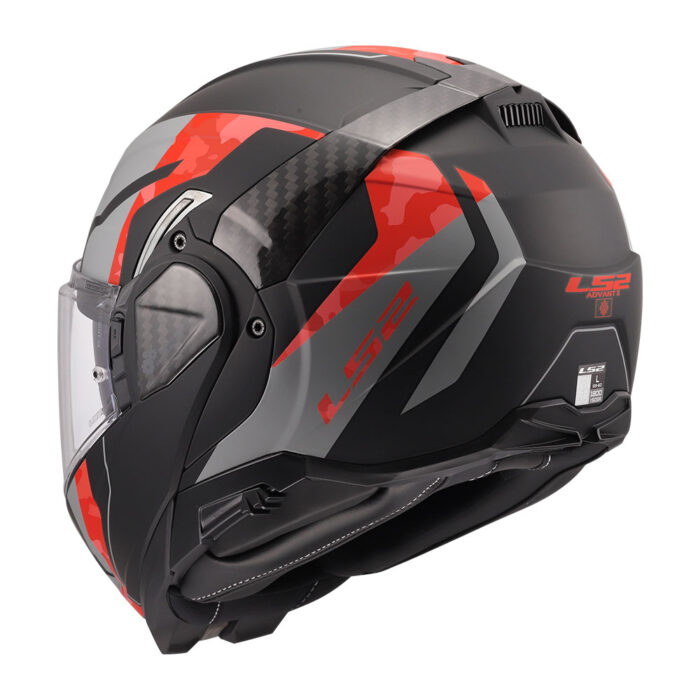 Kaciga LS2 Flip Up FF910 ADVANT II GLIDE crno sivo crvena - Slika 5