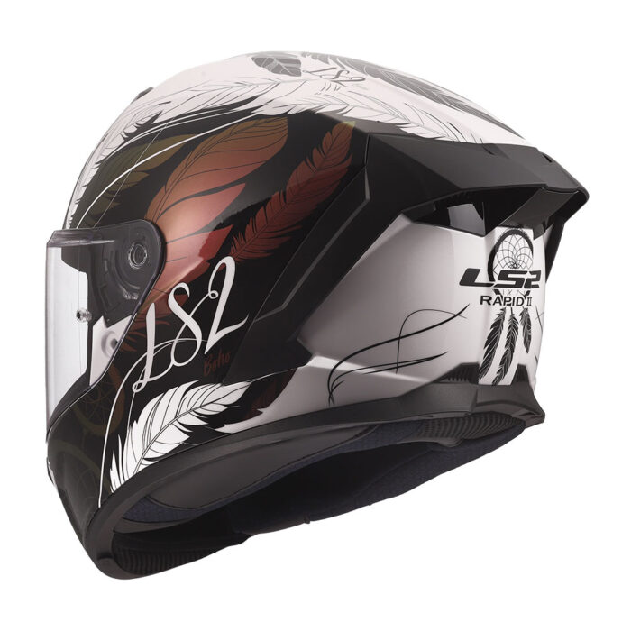Kaciga LS2 Full Face FF820 RAPID III BOHO belo crno roza - Slika 3