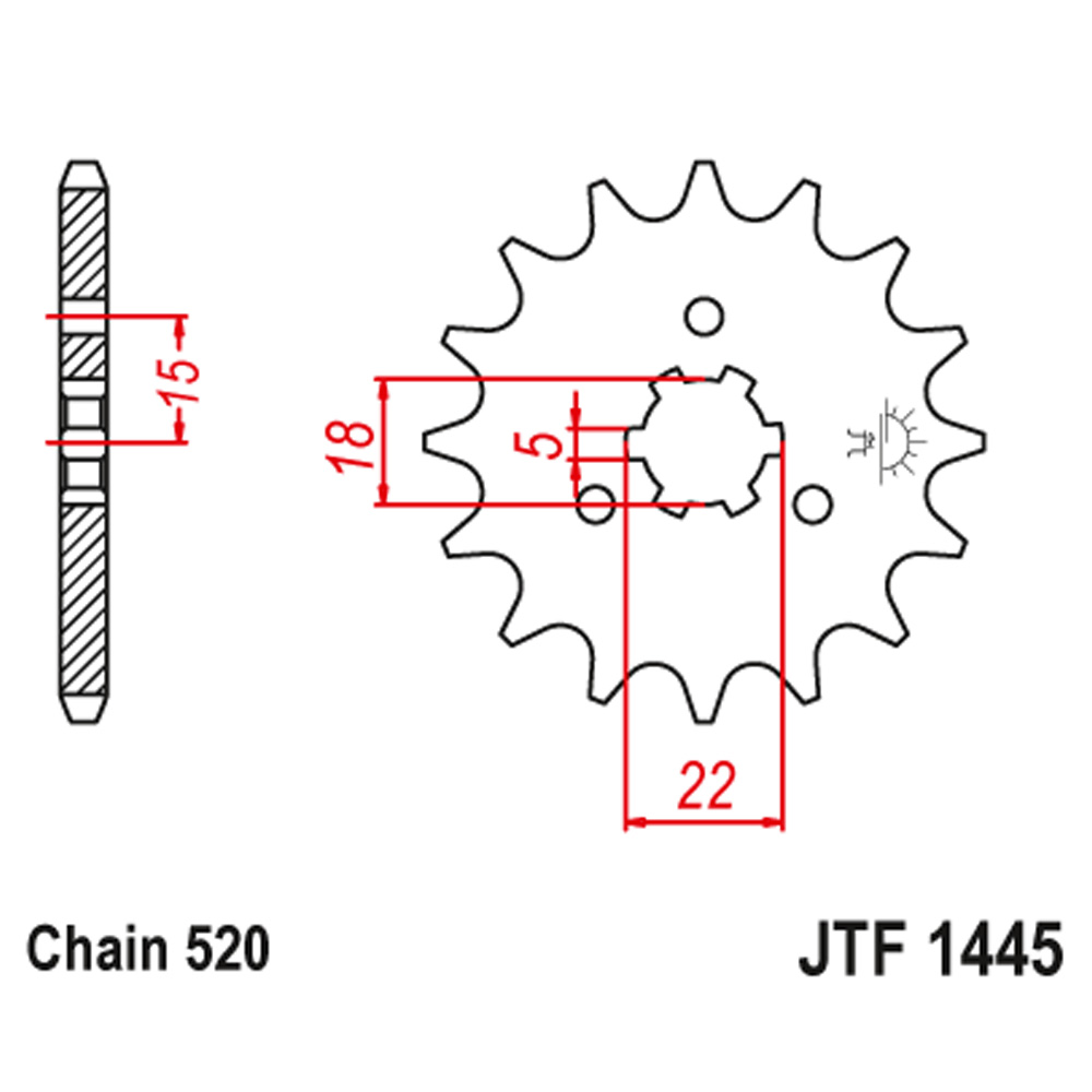 8164bab2-e033-48c8-89cc-728c16d5013f.jpg Lančanik prednji JT JTF1445-13SC (520) 13 zuba - Slika 1
