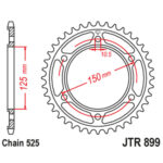 Lančanik zadnji JT  JTR7-44 ZBK (525) 44zuba - Slika 6