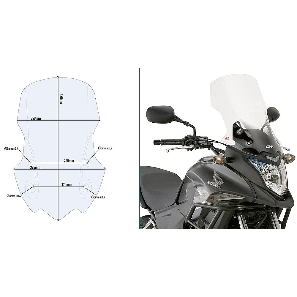82053cbb-a598-40c7-b084-55fa1ff06fe8.jpg Vizir providni GIVI Honda CB 500 X (13-18) D1121ST - Slika 1