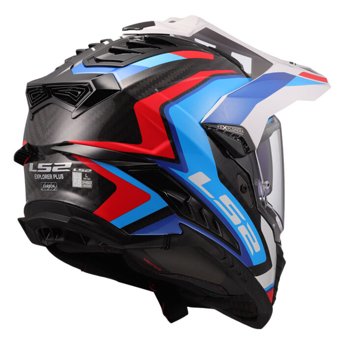 Kaciga LS2 Enduro MX701 EXPLORER CARBON FRONTIER II belo plavo crvena - Slika 5