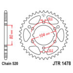 Lančanik zadnji JT JTR808-51SC (520) 51 zub - Slika 6