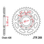Lančanik zadnji JT  JTR269-38 (428) 38 zuba Sprint Pulser - Slika 4