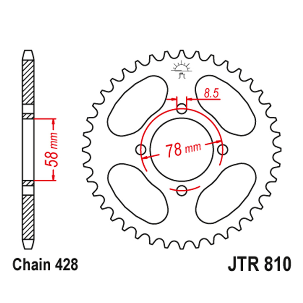 867b1eb6-ab06-409d-8459-84b8af1f8ca8.jpg Lančanik zadnji JT JTR810-48-50-15006 (428) 48 zuba - Slika 1