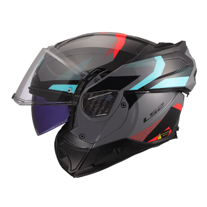 Kaciga LS2 Flip Up FF910 ADVANT II TRIPLE nardo sivo plava - Slika 4