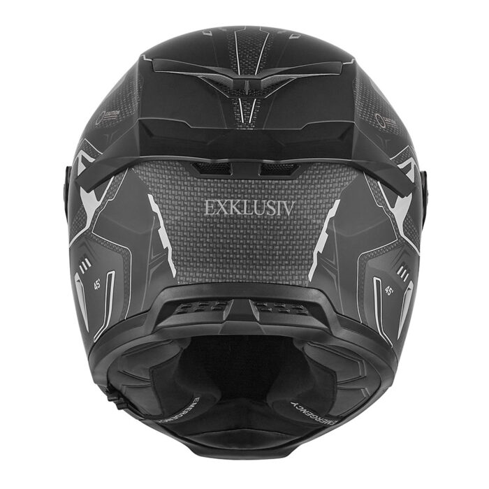 Kaciga NOX EXKLUZIV GOLIATH BERSERCK Full Face mat crno srebrna - Slika 4