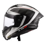 Kaciga LS2 Full Face FF805 THUNDER CARBON GP AERO RAUTE belo siva - Slika 2