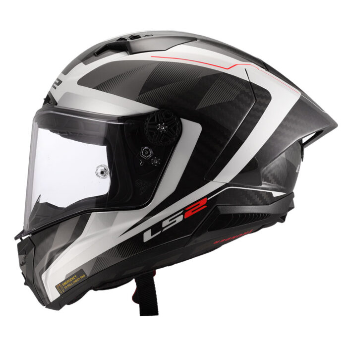Kaciga LS2 Full Face FF805 THUNDER CARBON GP AERO RAUTE belo siva - Slika 2