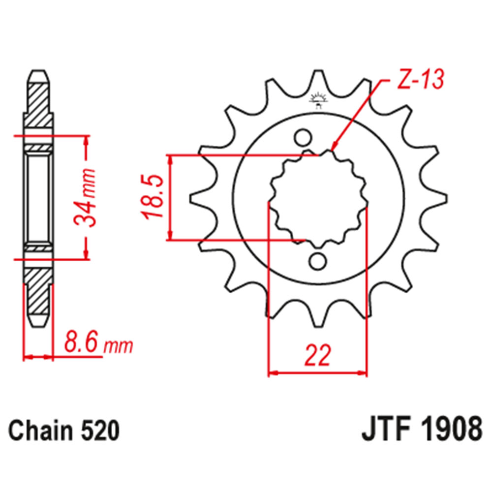 8c7083f6-c603-464f-9fa3-391e0e69f961.jpg Lančanik prednji JT JTF1908-15 (520) 15 zuba - Slika 1