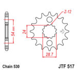 Lančanik prednji JT JTF517-17-50-35009 (530) 17 zuba
